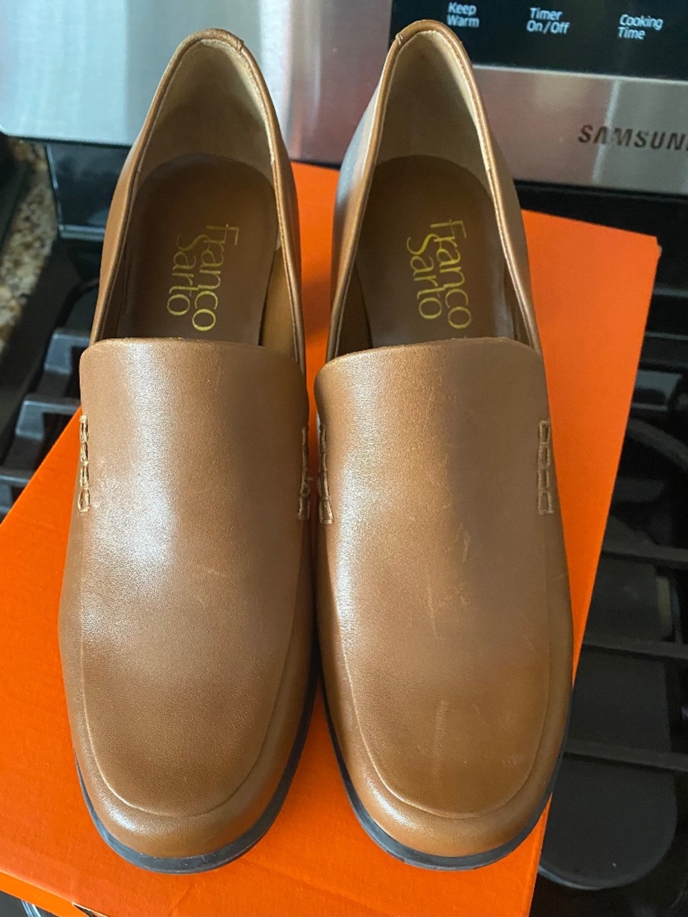 Franco Sarto leather shoes with a heel